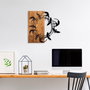 Wallity Spiral Birds 1 Escultura de pared de madera y metal Nogal y Negro
